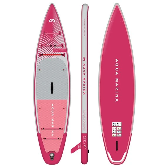 Aqua Marina Coral Touring 11.6 SUP Komplett Set Ausblasbares Stand Up Paddle Board Raspberry - Image 2